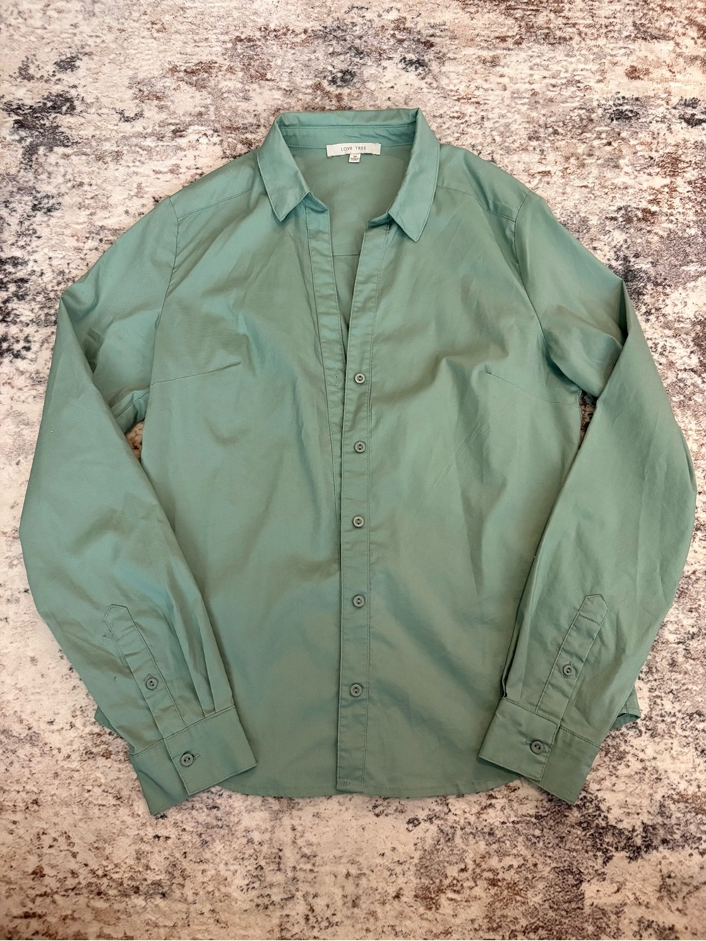 Love Tree Mint Green Women's Button-Down Shirt